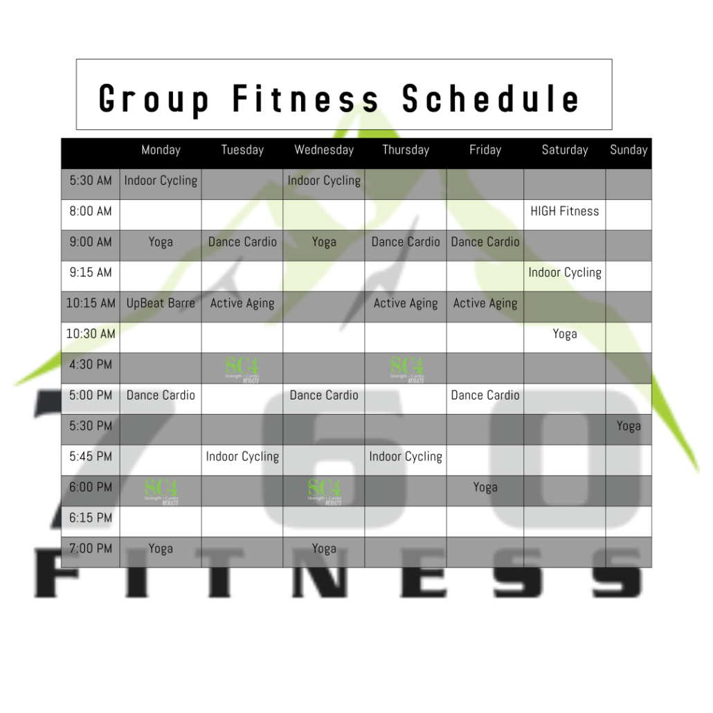 Group Fitness Schedule